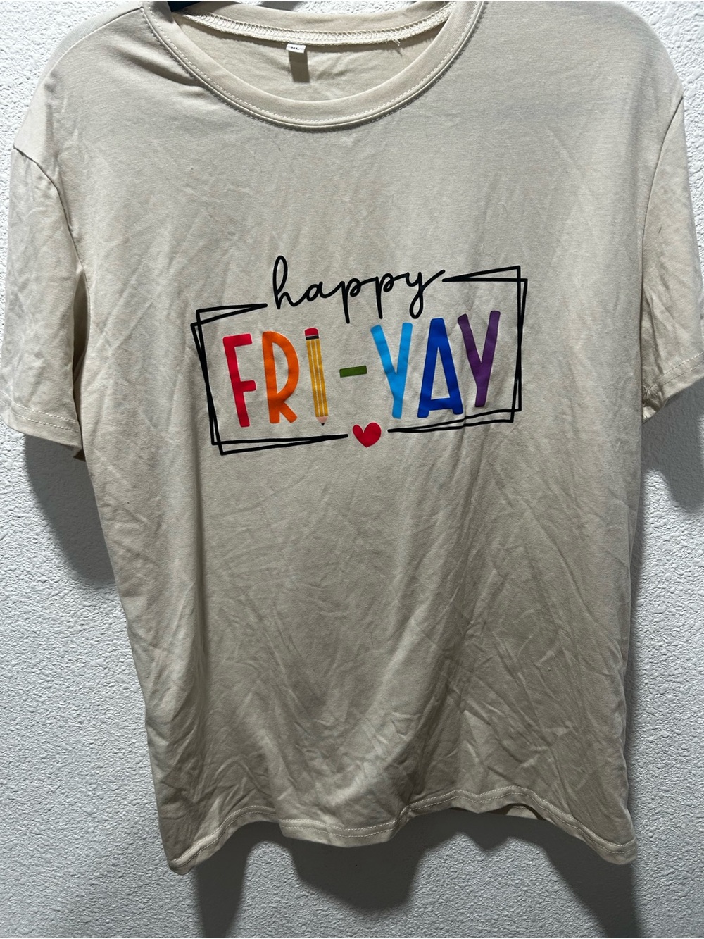 BOGO free- Happy FRI-YAY Graphic Tee - Rainbow Lettering
